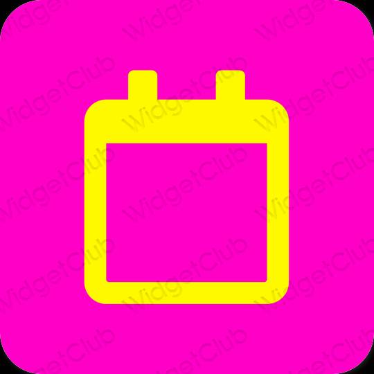 Stijlvol Neon roze Calendar app-pictogrammen