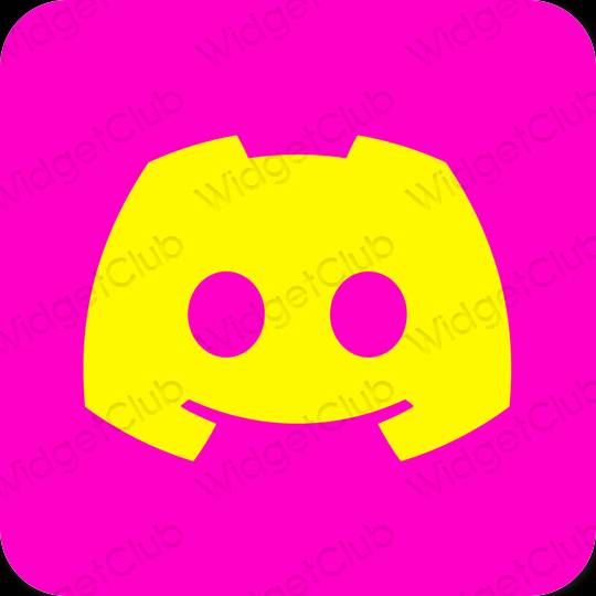 Estetické neónovo ružové discord ikony aplikácií