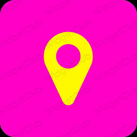 Stijlvol Neon roze Google app-pictogrammen