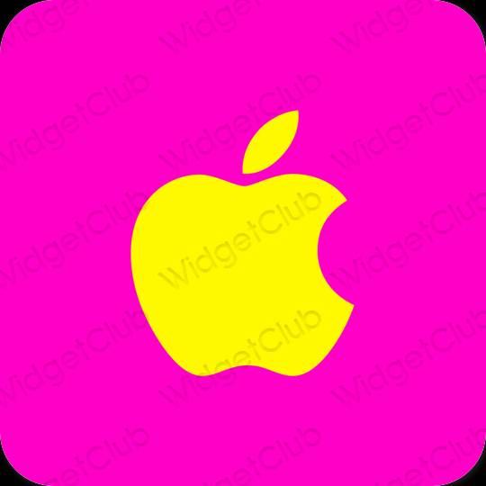 Estético Rosa neón Apple Store iconos de aplicaciones