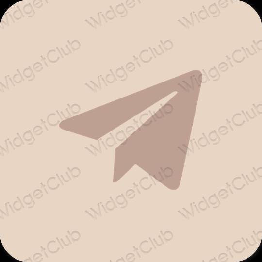 Estético beige Telegram iconos de aplicaciones