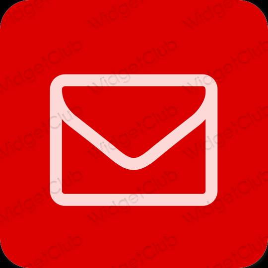 Æstetisk rød Mail app ikoner
