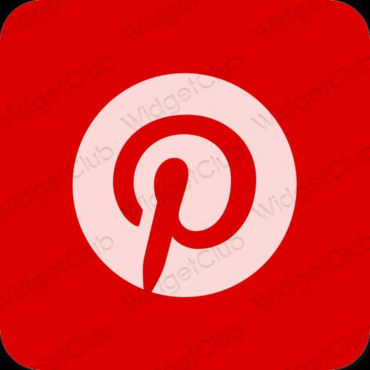 جمالي أحمر Pinterest أيقونات التطبيق