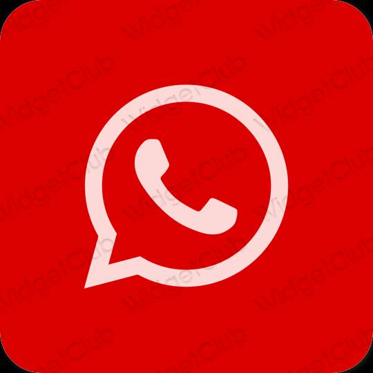 Estetik kırmızı WhatsApp uygulama simgeleri