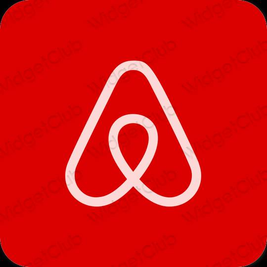 Estetic roșu Airbnb pictogramele aplicației