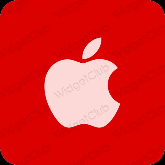 Ესთეტიური წითელი Apple Store აპლიკაციის ხატები