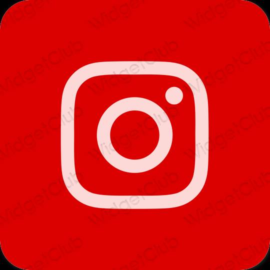 Естетски црвена Instagram иконе апликација
