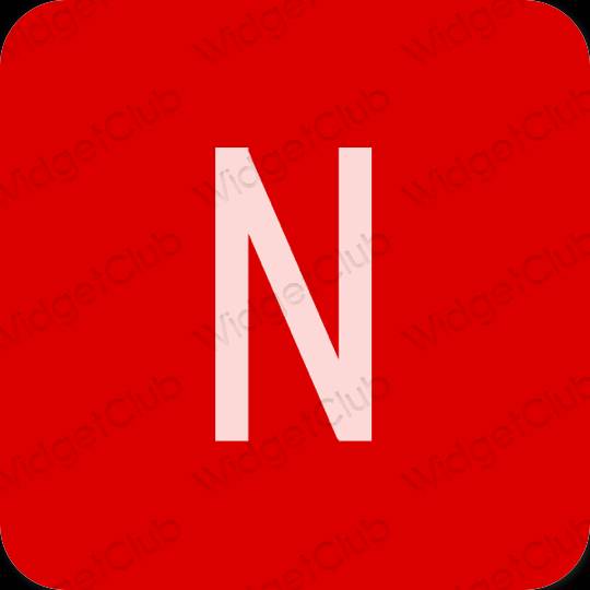 Estético vermelho Netflix ícones de aplicativos