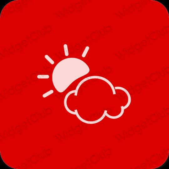 Estetis merah Weather ikon aplikasi