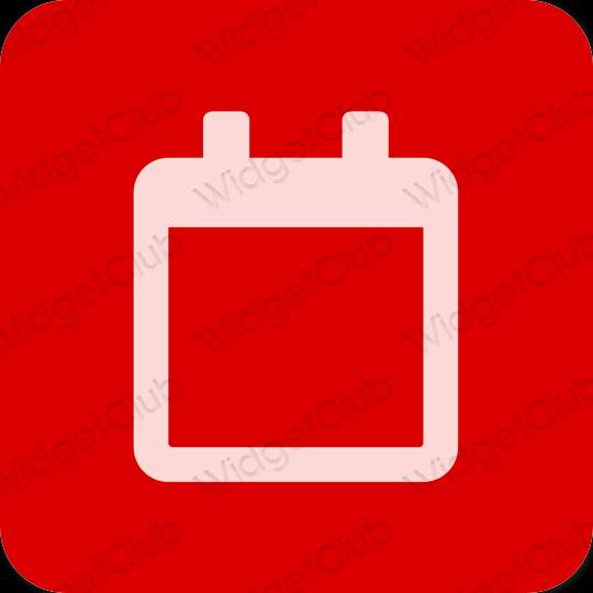 Esztétika piros Calendar alkalmazás ikonok