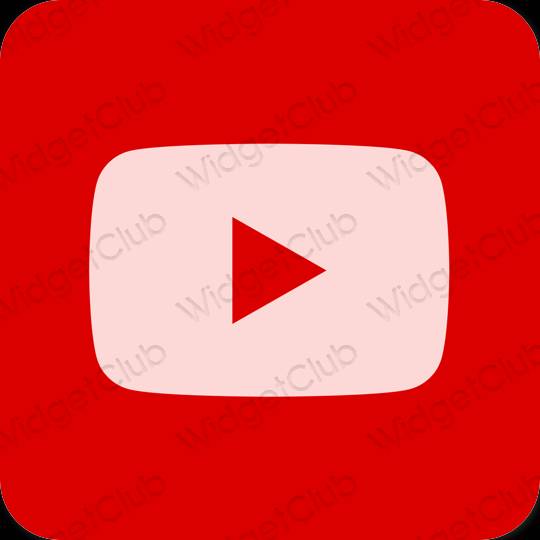 Esteetiline punane Youtube rakenduste ikoonid