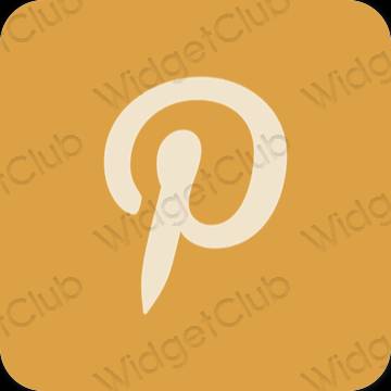 Estetyka brązowy Pinterest ikony aplikacji