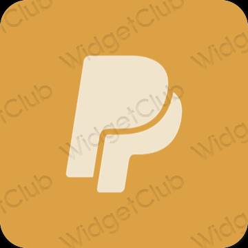 Aesthetic orange Paypal app icons