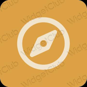 Estetsko oranžna Safari ikone aplikacij