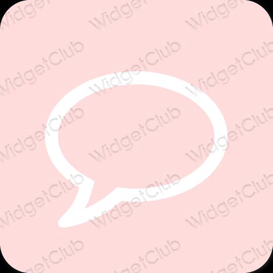 Esthétique rose Messages icônes d'application