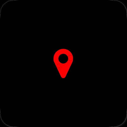 Aesthetic black Map app icons