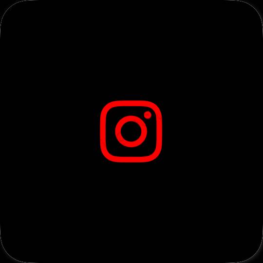 Estético negro Instagram iconos de aplicaciones