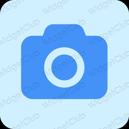 Estetic albastru pastel Camera pictogramele aplicației