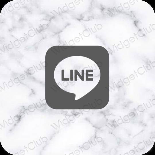 Ästhetisch grau LINE App-Symbole