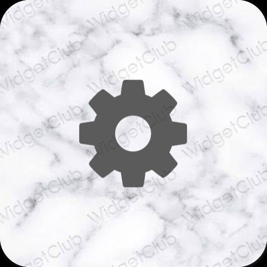 Estetické sivá Settings ikony aplikácií
