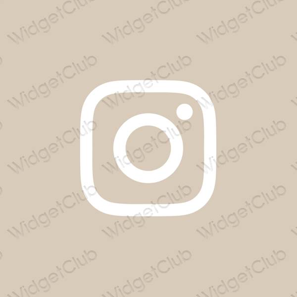 Естетичен бежово Instagram икони на приложения