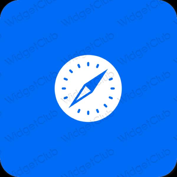 جمالي أزرق Safari أيقونات التطبيق