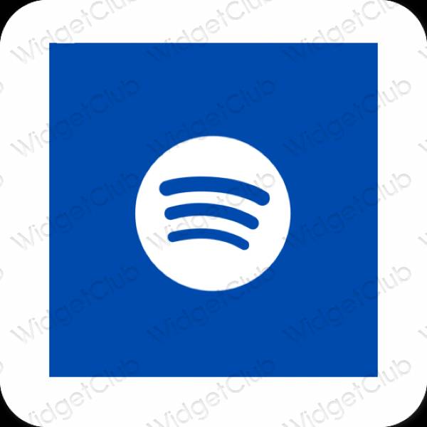 审美的 霓虹蓝 Spotify 应用程序图标