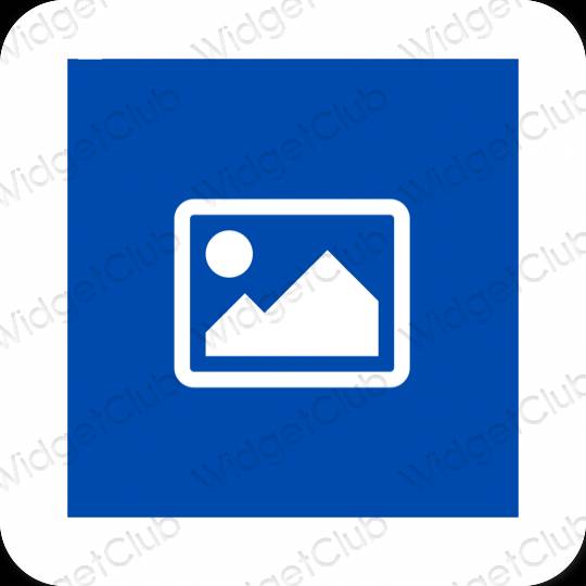 Aesthetic blue Photos app icons