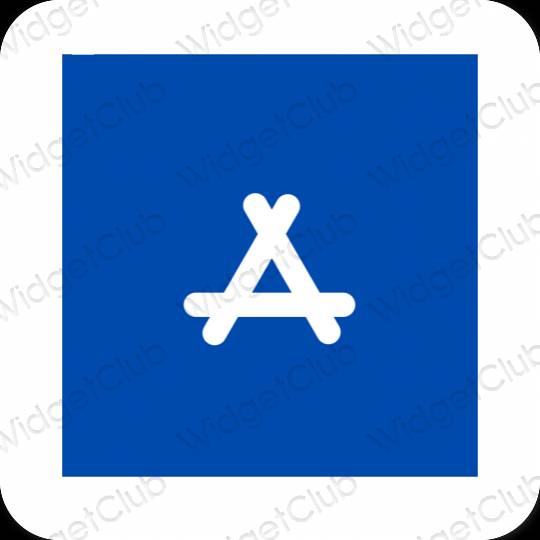 Æstetisk neon blå AppStore app ikoner