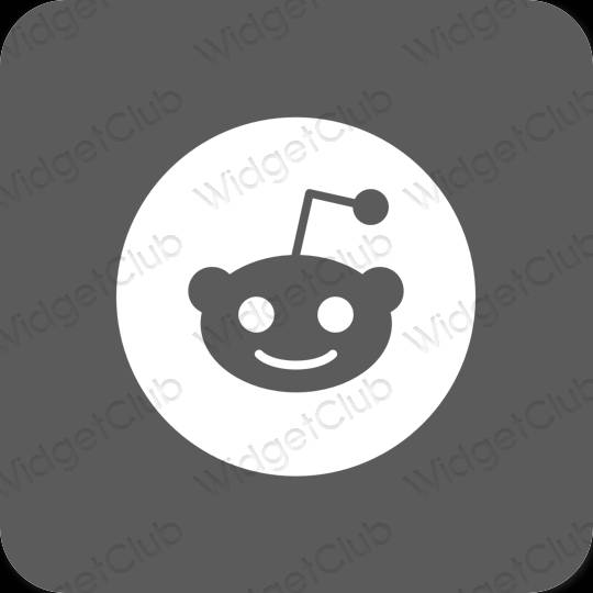 Estetické sivá Reddit ikony aplikácií