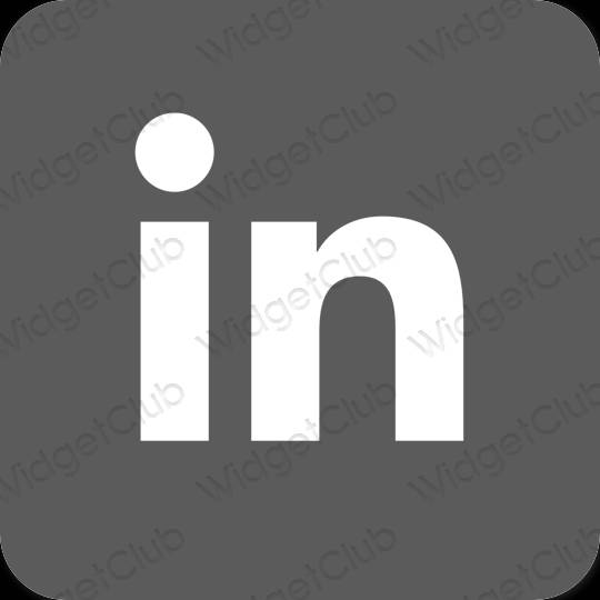 Естетски сива Linkedin иконе апликација