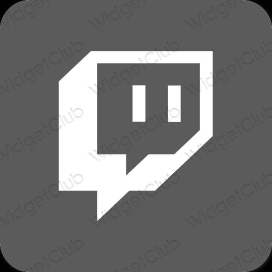 Estetické sivá Twitch ikony aplikácií