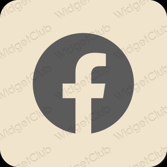 Estetisk beige Facebook app ikoner