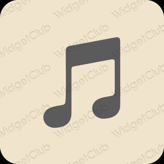 Esthétique beige Apple Music icônes d'application