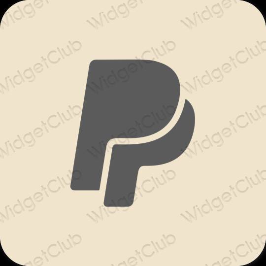 Esztétika bézs Paypal alkalmazás ikonok
