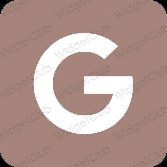 Estético Castanho Google ícones de aplicativos