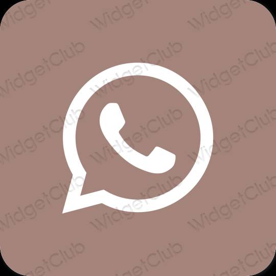 Aesthetic brown WhatsApp app icons