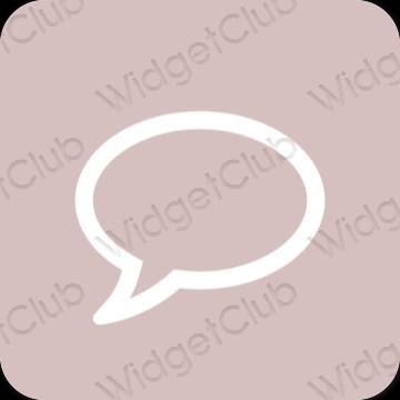 Estetis merah muda pastel Messenger ikon aplikasi