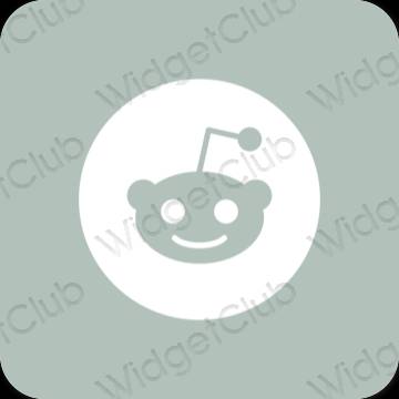 Estético verde Reddit ícones de aplicativos