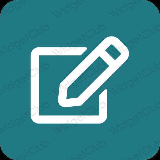 Estetis biru Notes ikon aplikasi