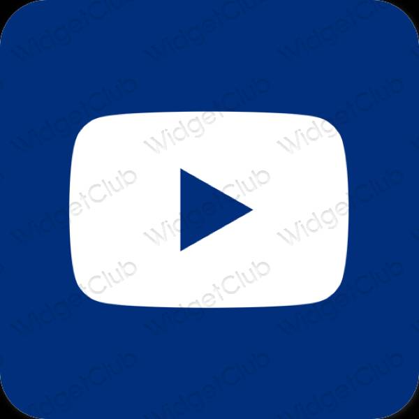 Aesthetic blue Youtube app icons