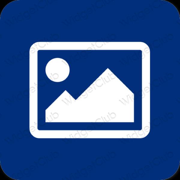 Aesthetic blue Photos app icons