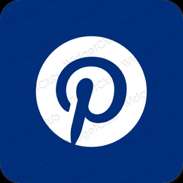 Aesthetic blue Pinterest app icons