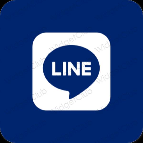 Aesthetic blue LINE app icons