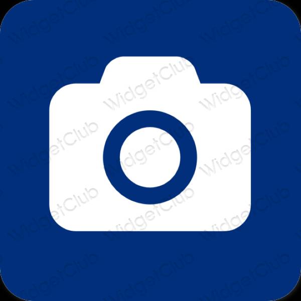 Aesthetic blue Camera app icons
