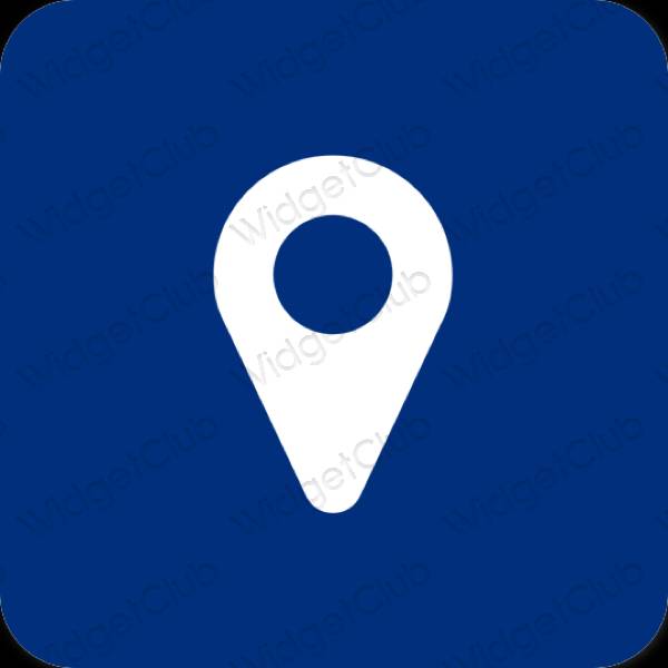 Ესთეტიური ლურჯი Google აპლიკაციის ხატები