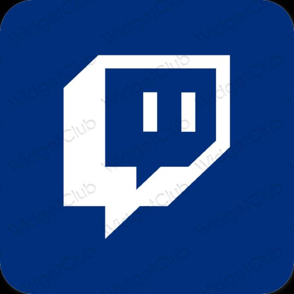 Aesthetic blue Twitch app icons