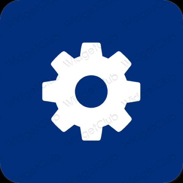 Ესთეტიური ლურჯი Settings აპლიკაციის ხატები