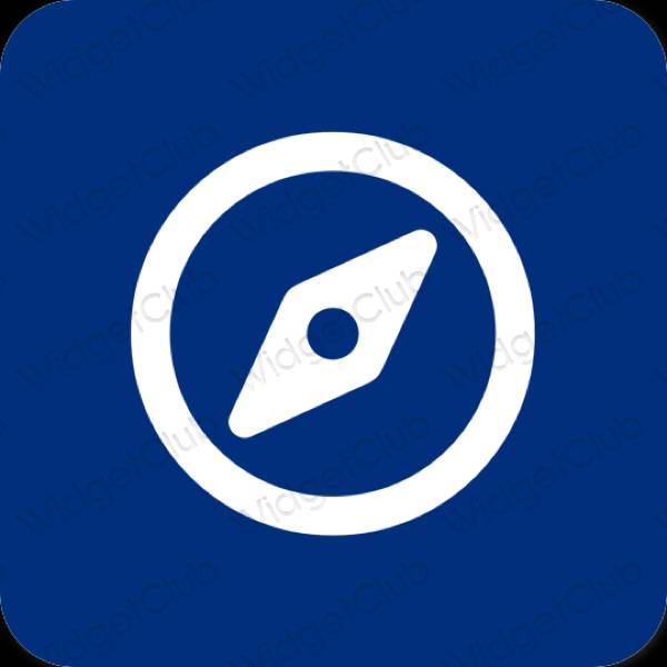 Aesthetic blue Safari app icons