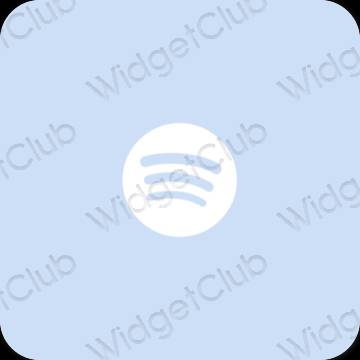 Estetski pastelno plava Spotify ikone aplikacija